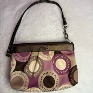 COACH Brown Pink Wristlet